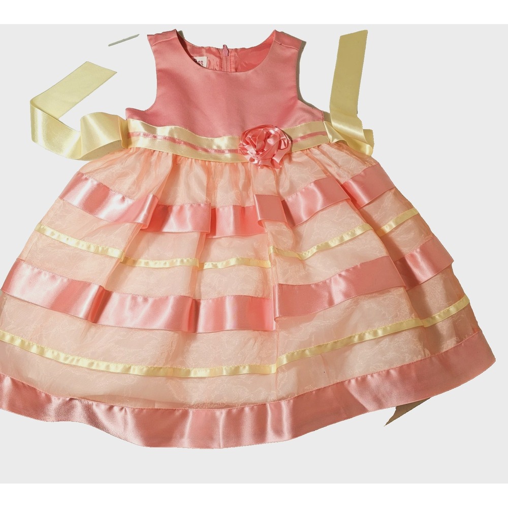 Jessica Ann 2T Pink Princess/Flower Girl Dress, sleeveless,  Zip Back, ruffles